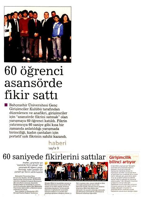 60 Öğrenci Asansörde Fikir Sattı.